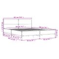 vidaXL Posteľný rám dymový dub 200x200 cm kompozitné drevo a kov