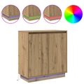 vidaXL LED komoda Dub artisan 71 x 34,5 x 75 cm Kompozitné drevo