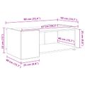 vidaXL Konferenčný stolík Dub artisan 90 x 50 x 33 cm Kompozitné drevo