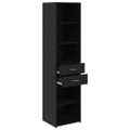 vidaXL Highboard Čierny dub 45 x 42,5 x 185 cm Kompozitné drevo