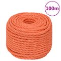 vidaXL Pracovné lano oranžové 20 mm 100 m polypropylén