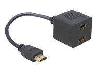 HDMI adaptér - HDMI s pínmi (samec) do HDMI so zdierkami (samica) - 20 cm