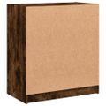 vidaXL Bočná skrinka so sklenenými dvierkami dymový dub 68x37x75,5 cm