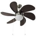 vidaXL Stropný ventilátor s osvetlením 76 cm tmavohnedý