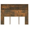 vidaXL Čelo postele so skrinkou dymový dub 140x19x103,5 cm