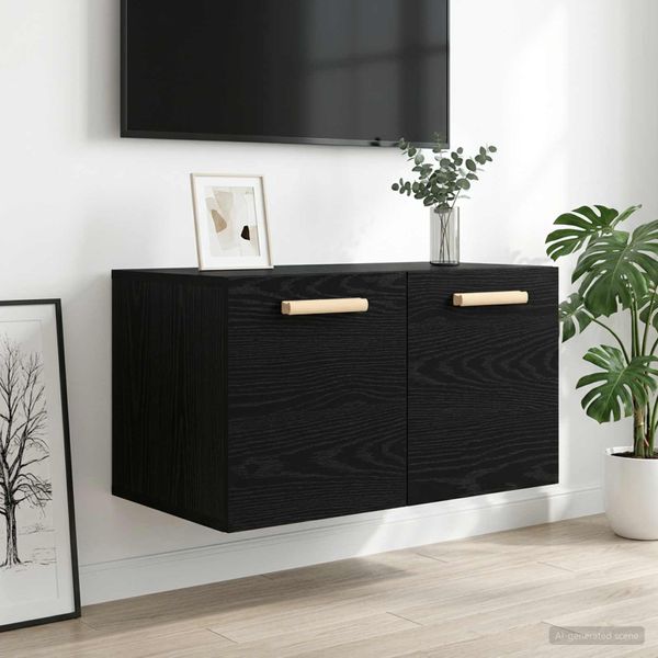 vidaXL Nástenná skrinka Čierny dub 60 x 36,5 x 35 cm Kompozitné drevo