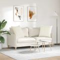 vidaXL Vankúše na pohovku 2 pcs Krémová 60 x 60 cm Kordúrová tkanina