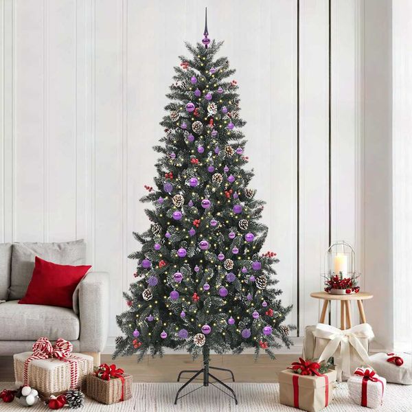 vidaXL Umelý vianočný stromček Zelená 240 cm PVC, plast a oceľ