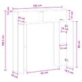 vidaXL Rám krbu Dymový dub 102 x 18 x 100,5 cm Kompozitné drevo