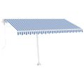 vidaXL Samostatne stojaca automatická markíza 450x300 cm modro-biela