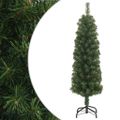 vidaXL Úzky umelý vianočný stromček so stojanom, zelený 150 cm, PVC