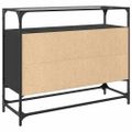 vidaXL Komoda so sklenenou doskou čierna 98x35x81 cm kompozitné drevo
