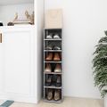 vidaXL Botník betónovo sivý 27,5x27x102 cm spracované drevo