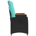 vidaXL Hojdačka s tabletou 2 -Seater 126 x 65 x 112 cm polyratan