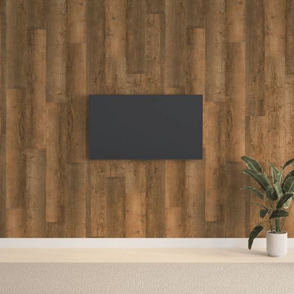 vidaXL Nástenné panely vzhľad dreva hnedé PVC 2,06 m²