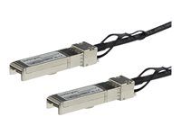 Startech MSA Uncoded Compatible 0.5m 10G SFP+ to SFP+ Direct Attach Breakout Cable Twinax, 10 GbE SFP+ Copper DAC 10 Gbps Low Power Passive Transceiver Module DAC, 10GE Breakout Cable - Lifetime Warranty (SFP10GPC05M) - Kábel 10GBase na priame pripojenie - SFP+ s jazýčkom do SFP+ s jazýčkom - 50 cm - diaxiálny - SFF-8431/SFF-8432 - pasívny - čierna