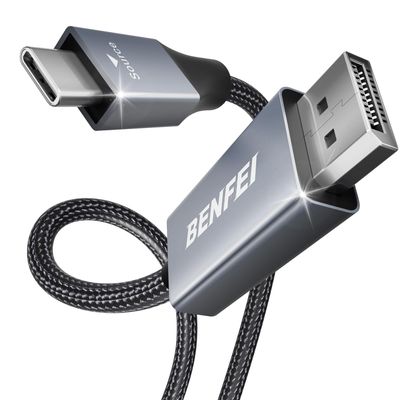BENFEI kábel USB-C na DisplayPort 0,9 m 8K 60Hz 4K 144Hz sivý