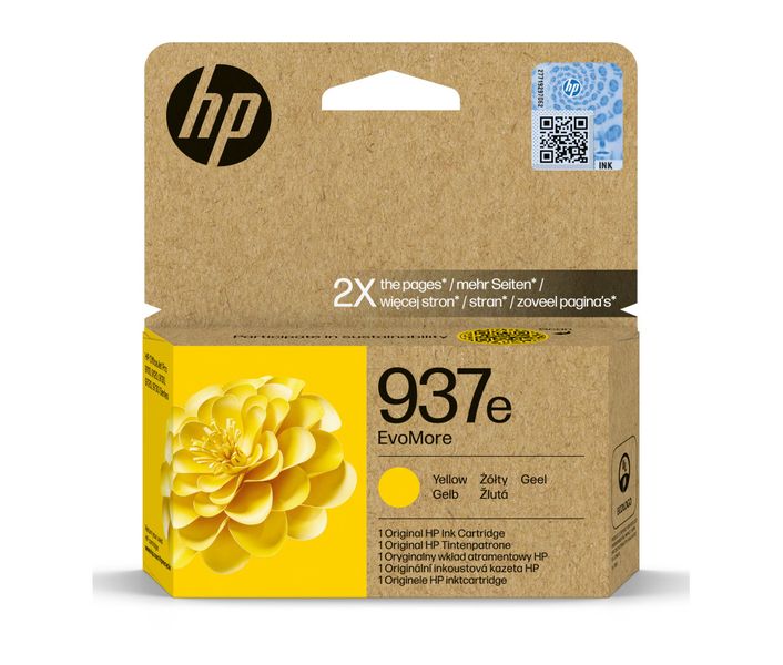 HP 937e atramentová náplň žltá, 4S6W8NE