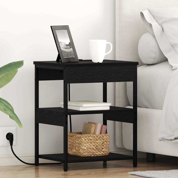 vidaXL Nočný stolík 2 pcs Čierny dub 41 x 31 x 51 cm Kompozitné drevo