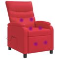 vidaXL Masážne relaxačné kreslo Červená Umelá koža