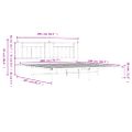 vidaXL Kovový rám postele s čelom biely 200x200 cm