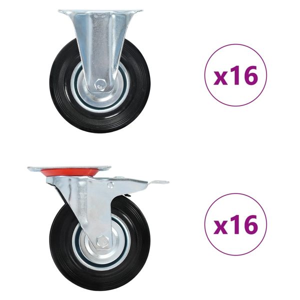 vidaXL Kolieska 32 ks, 125 mm