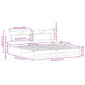vidaXL Kovový posteľný rám bez matraca hnedý dub 200x200 cm