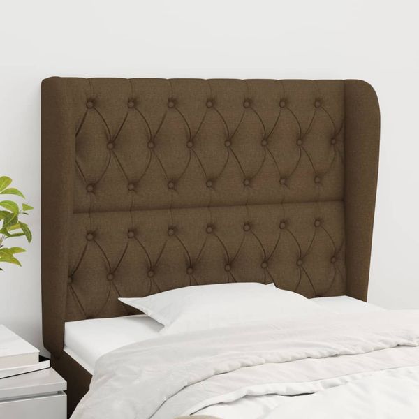 vidaXL Čelo postele so záhybmi tmavohnedé 93 x 23 x 118/128 cm látka