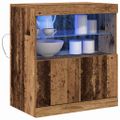 vidaXL LED komoda Hnedá 60,5 x 37 x 67 cm Kompozitné drevo