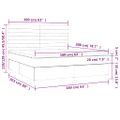vidaXL Posteľ boxsping s matracom a LED sivohnedá 160x200 cm látka