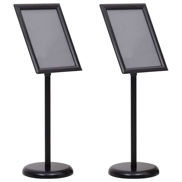vidaXL Stojany na plagáty 2 pcs Čierna 45 x 32,7 x 108 cm Hliník