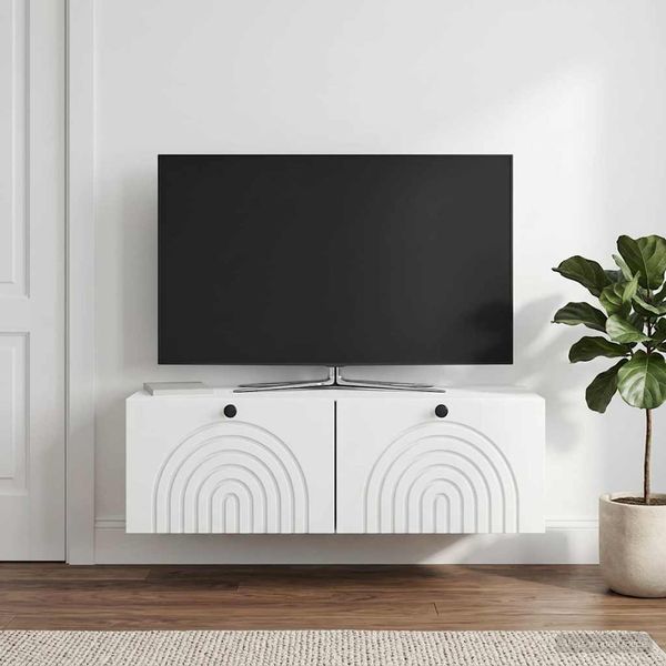 vidaXL Nástenná TV skrinka Biela 99 x 41 x 30 cm Kompozitné drevo