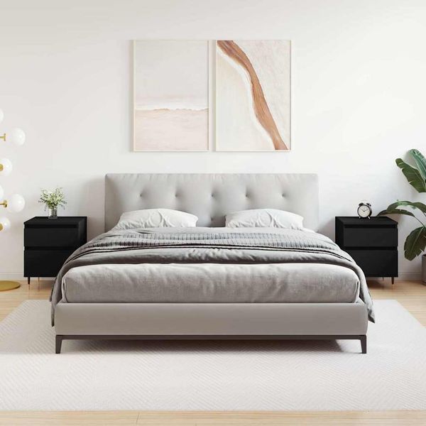 vidaXL Nočné stolíky 2 ks čierne 40x35x50 cm kompozitné drevo