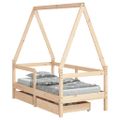 vidaXL Rám detskej postele so zásuvkami 70x140 cm masívna borovica