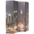 vidaXL Skladací paraván 160x170 cm, potlač nočného New Yorku