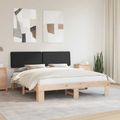 vidaXL Rám postele s čalúneným čelom Čierna 200 x 200 cm