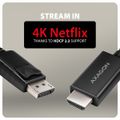 AXAGON RVD-HI20C2, DisplayPort -> HDMI 2.0b redukce / kabel 1.8m, 4K/60Hz Kabel, DisplayPort (M) na HDMI 2.0a (M), 4K/60Hz, HDCP 2.3, 1,8m, cerný