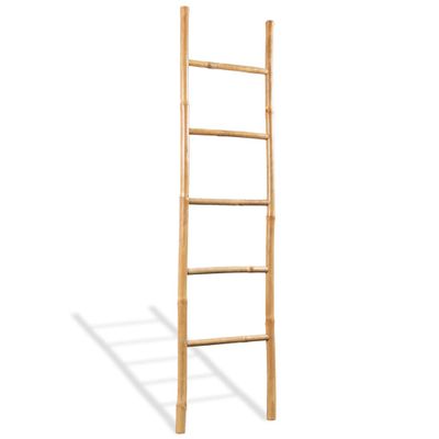 vidaXL Rebrík na uteráky s 5 priečkami, bambus, 150 cm