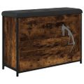 vidaXL Lavička na topánky s vyklápacou zásuvkou dymový dub 82x32x56 cm