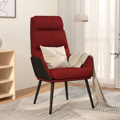 vidaXL Relaxačné kreslo vínovo-červené látkové