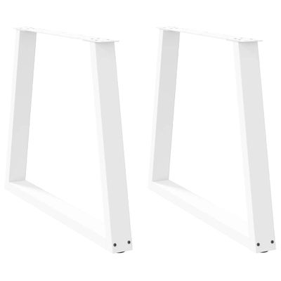 vidaXL Nohy k jedálenskému stolu v tvare V, 2 ks, biele, 70 x (72-73,3) cm, oceľové