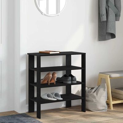 vidaXL Regál na topánky čierny 61x32x70 cm kompozitné drevo