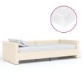vidaXL Pohovka s matracom a USB krémová látková 90x200 cm