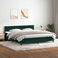 vidaXL Box Spring Posteľ s matracom a LED Tmavo zelená 200x210 cm Zamat