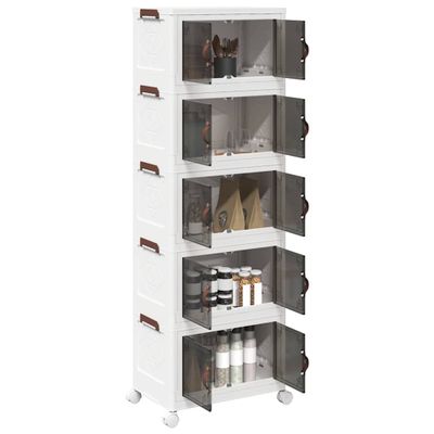 vidaXL stohovateľný úložný box kolesami 5vrstvový 28L 48,5x29,5x139 cm