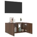 vidaXL TV nástenná skrinka s LED svetlami hnedý dub 60x35x31 cm