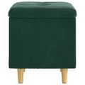 vidaXL Ottoman s Úložným Priestorom Tmavozelená 40 x 40 x 45 cm Zamat