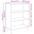 vidaXL Servírovacia skriňa Staré drevo 69,5 x 32,5 x 90 cm