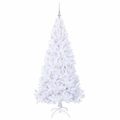 vidaXL Umelý vianočný stromček s 300 LED-i Biela 180 cm PVC a oceľ