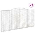 vidaXL Oblúkový gabionový kôš 3 ks 400x30x200/220cm pozinkované železo